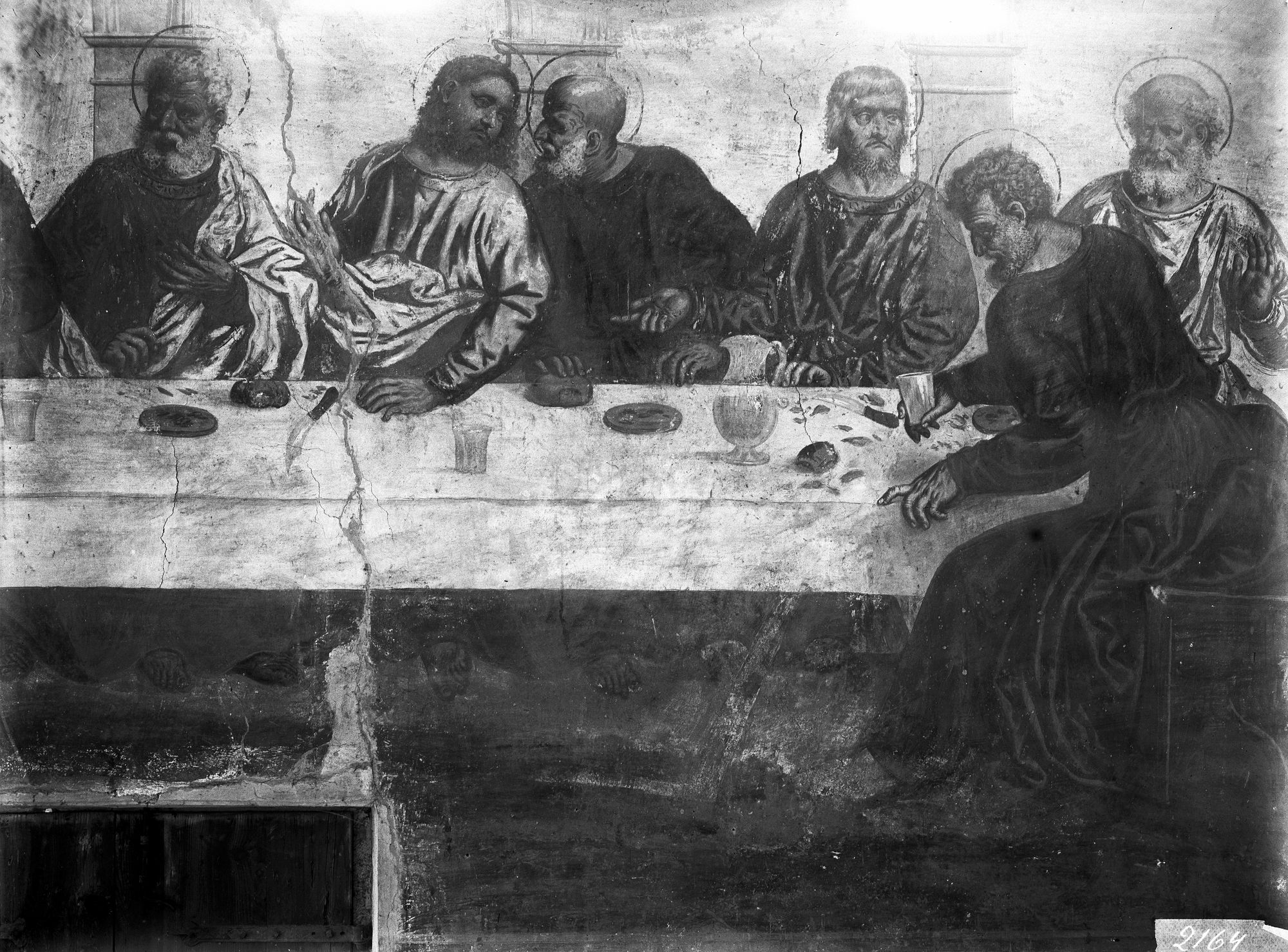 San Simeone di Vallada. Chiesa di San Simone. Affreschi di Paris Bordone (negativo) di Gabinetto fotografico (XX)