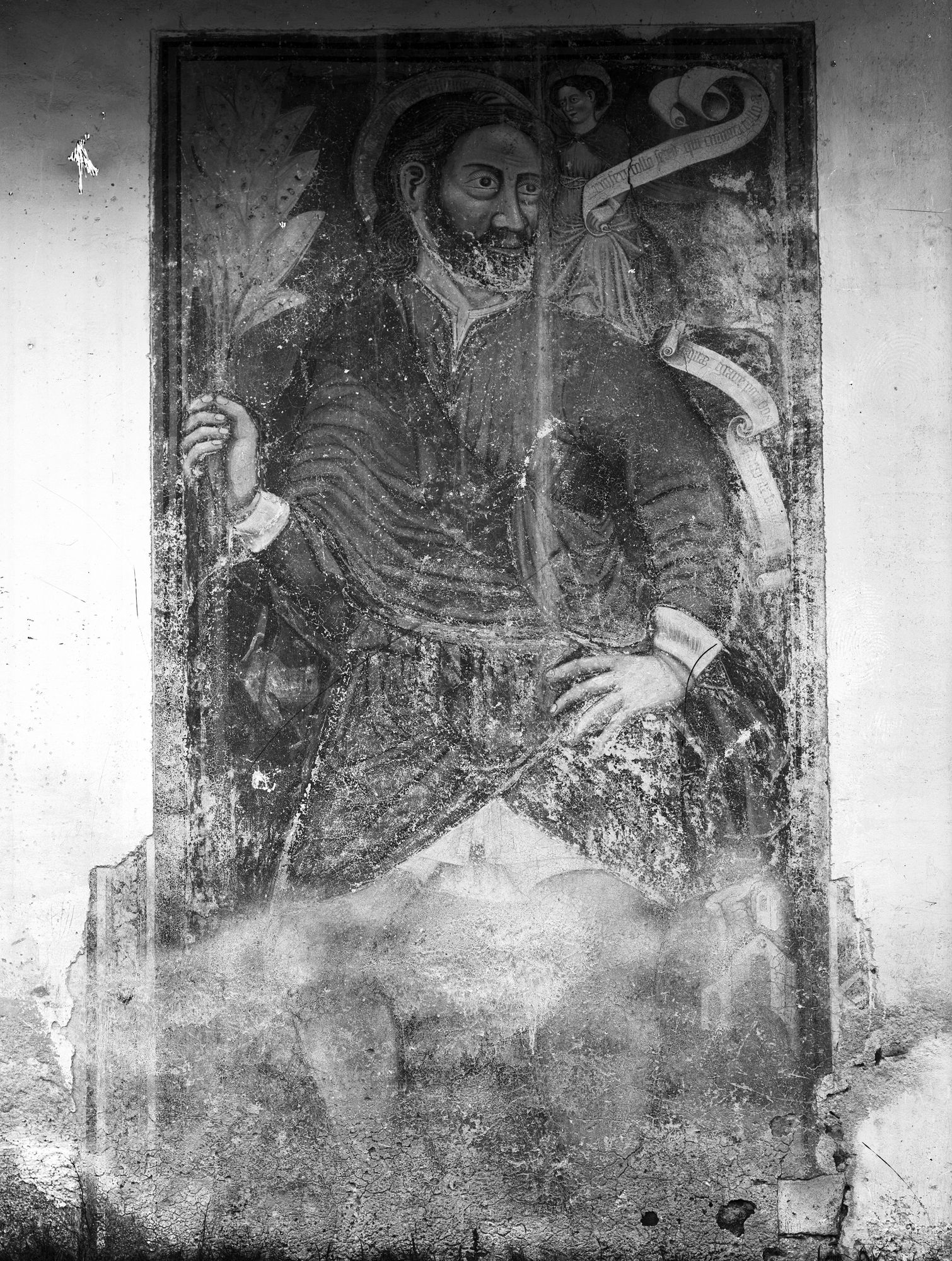 San Vito di Cadore. Parrochiale. San Cristoforo: Affresco (negativo) di Gabinetto fotografico (XX)