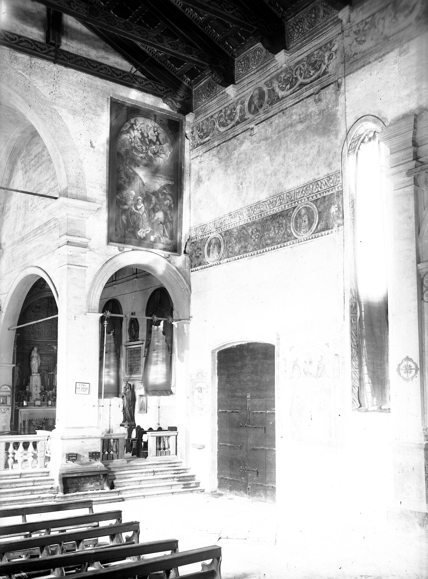 Duomo di Oderzo. L'interno dopo i restauri (negativo) di Gabinetto fotografico (XX)