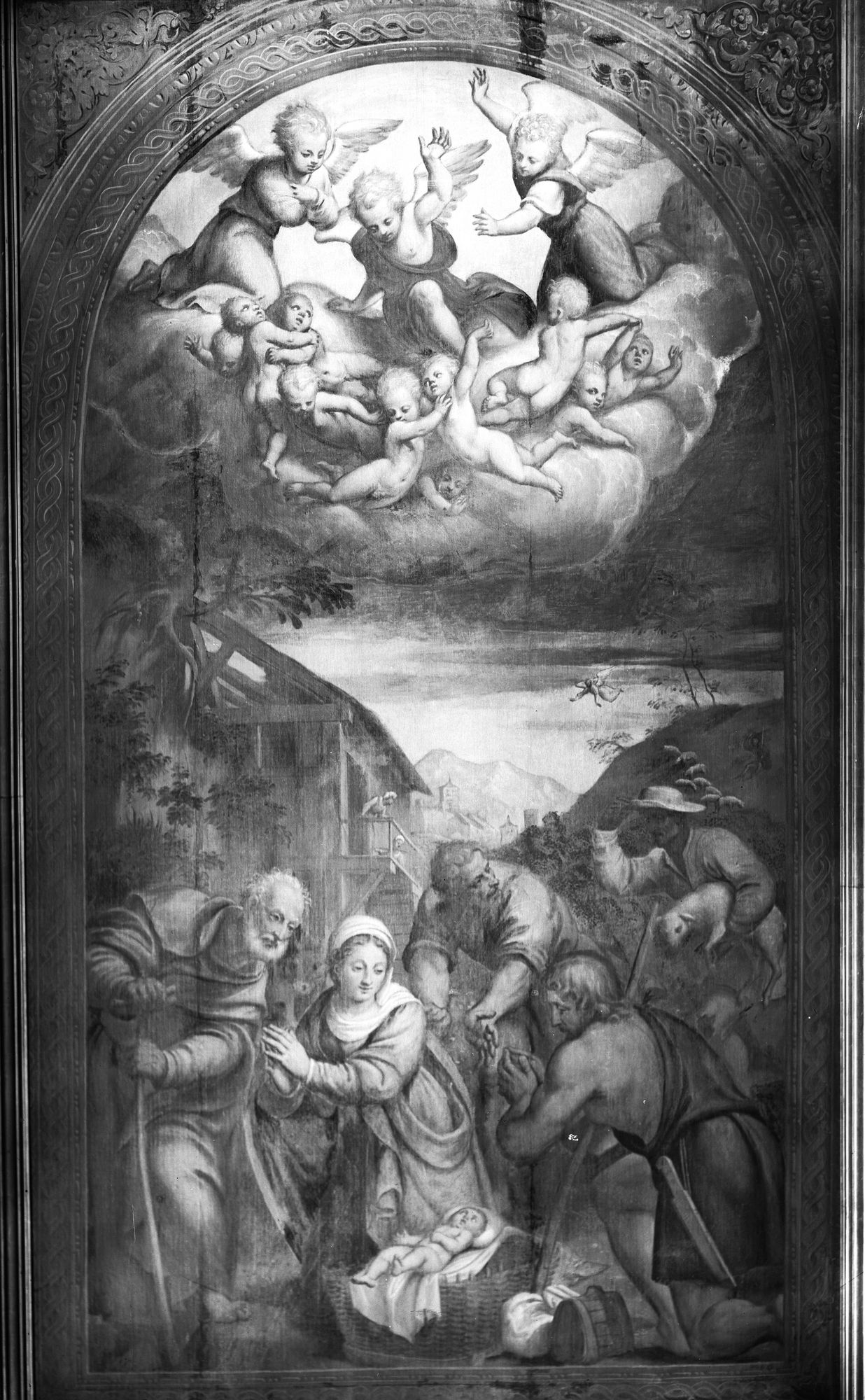 Duomo di Oderzo. La Nascita del Bambino di P. Amalteo (negativo) di Gabinetto fotografico (XX)