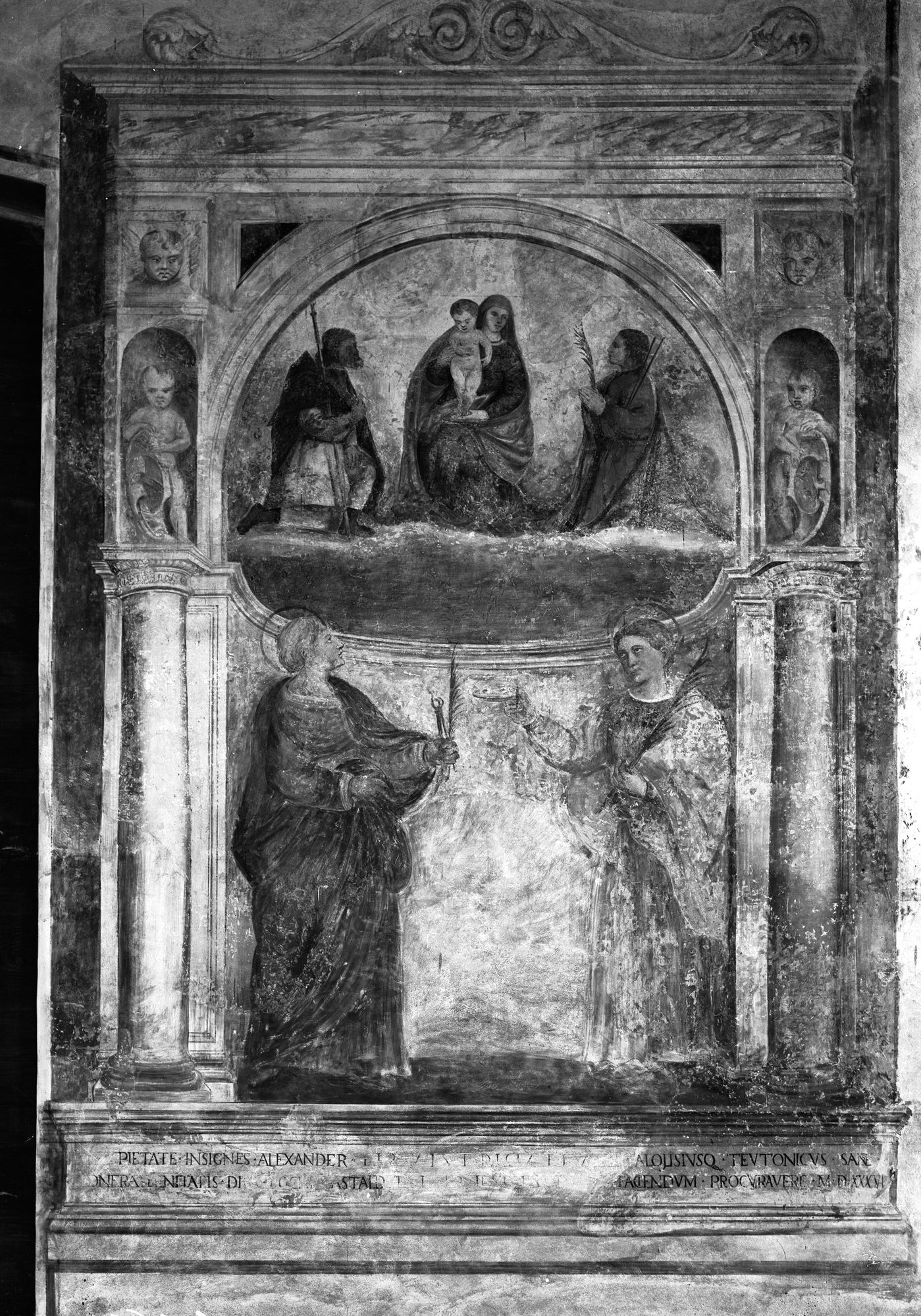 Duomo di Oderzo. L'adorazione della Madonna, affresco decorativo (negativo) di Gabinetto fotografico (XX)