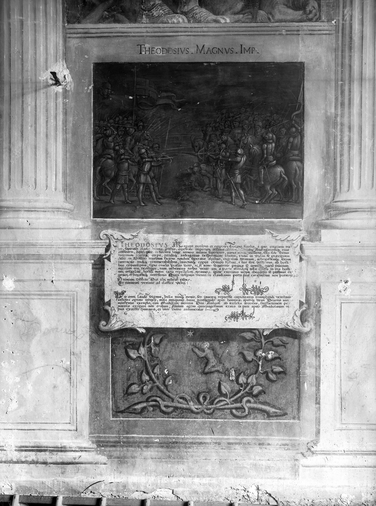 Loggia Carrarese. Particolare degli affreschi esistenti nella sala dei Giganti (negativo) di Gabinetto fotografico (XX)