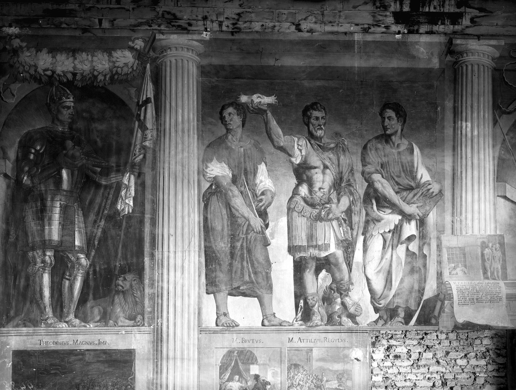 Loggia Carrarese. Particolare degli affreschi esistenti nella sala dei Giganti (negativo) di Gabinetto fotografico (XX)