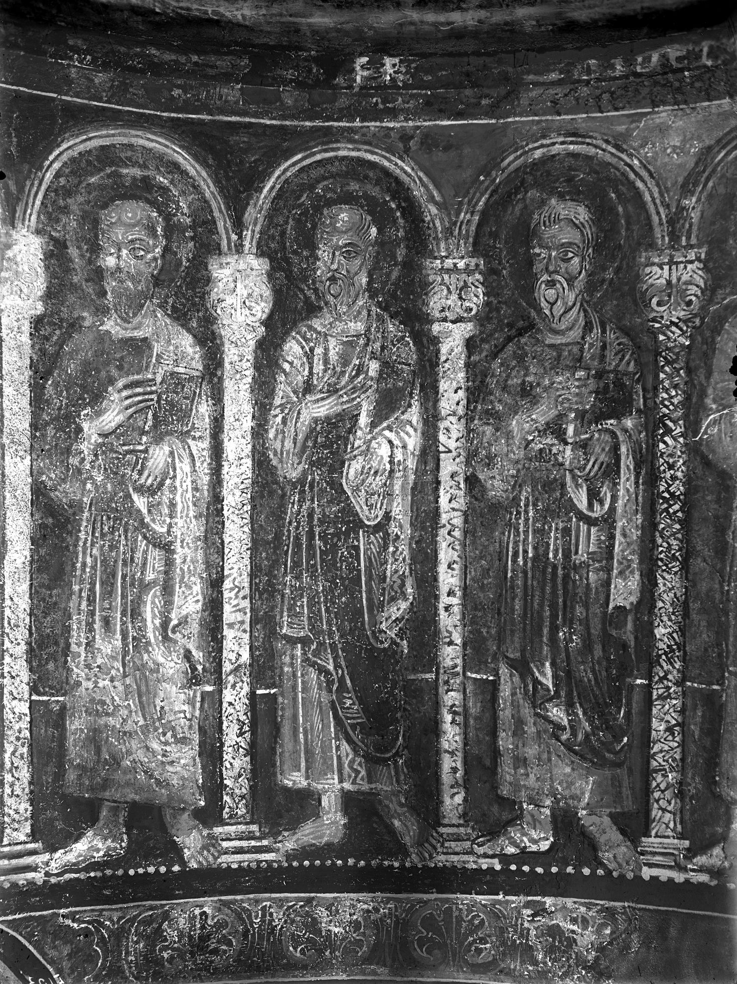 Summaga. Chiesa. Affreschi dell'abside del sec. XIII dopo il restauro (negativo) di Gabinetto fotografico (XX)