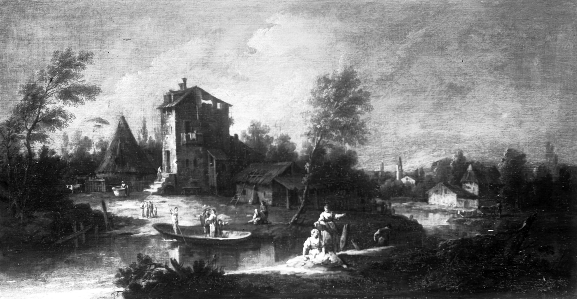 Villa Nazionale di Stra. Zuccarelli . Paesaggio (negativo) di Gabinetto fotografico (XX)
