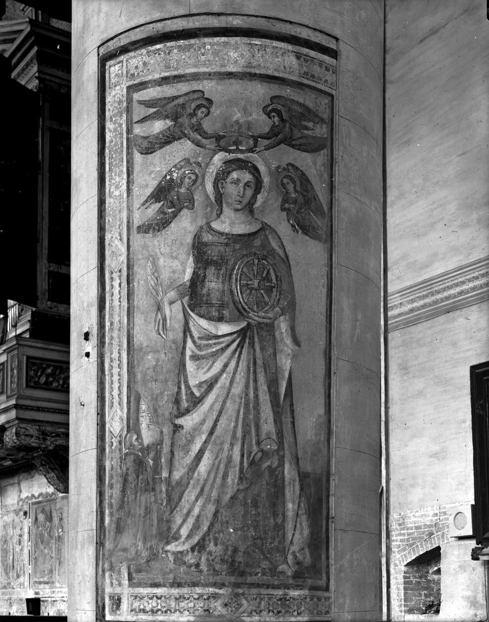 Chiesa San Nicolò. Santa Caterina, affresco (negativo) di Gabinetto fotografico (XX)
