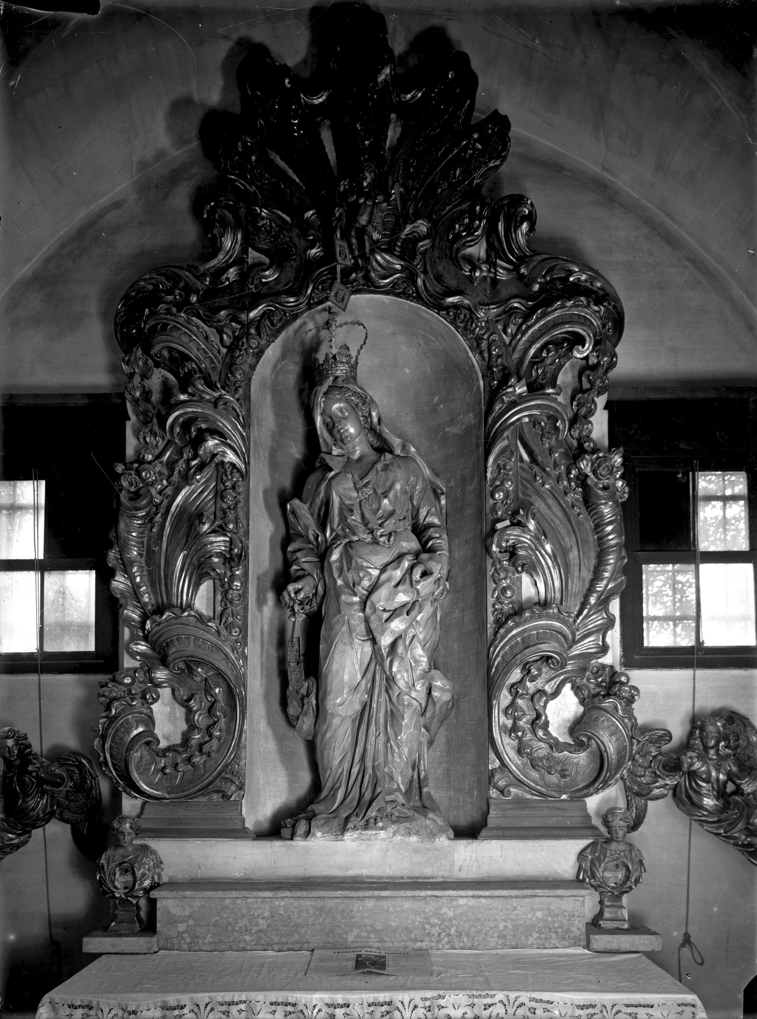 Chiesa Sant'Agnese. Madonna del Carmelo. Scultura (negativo) di Gabinetto fotografico (XX)