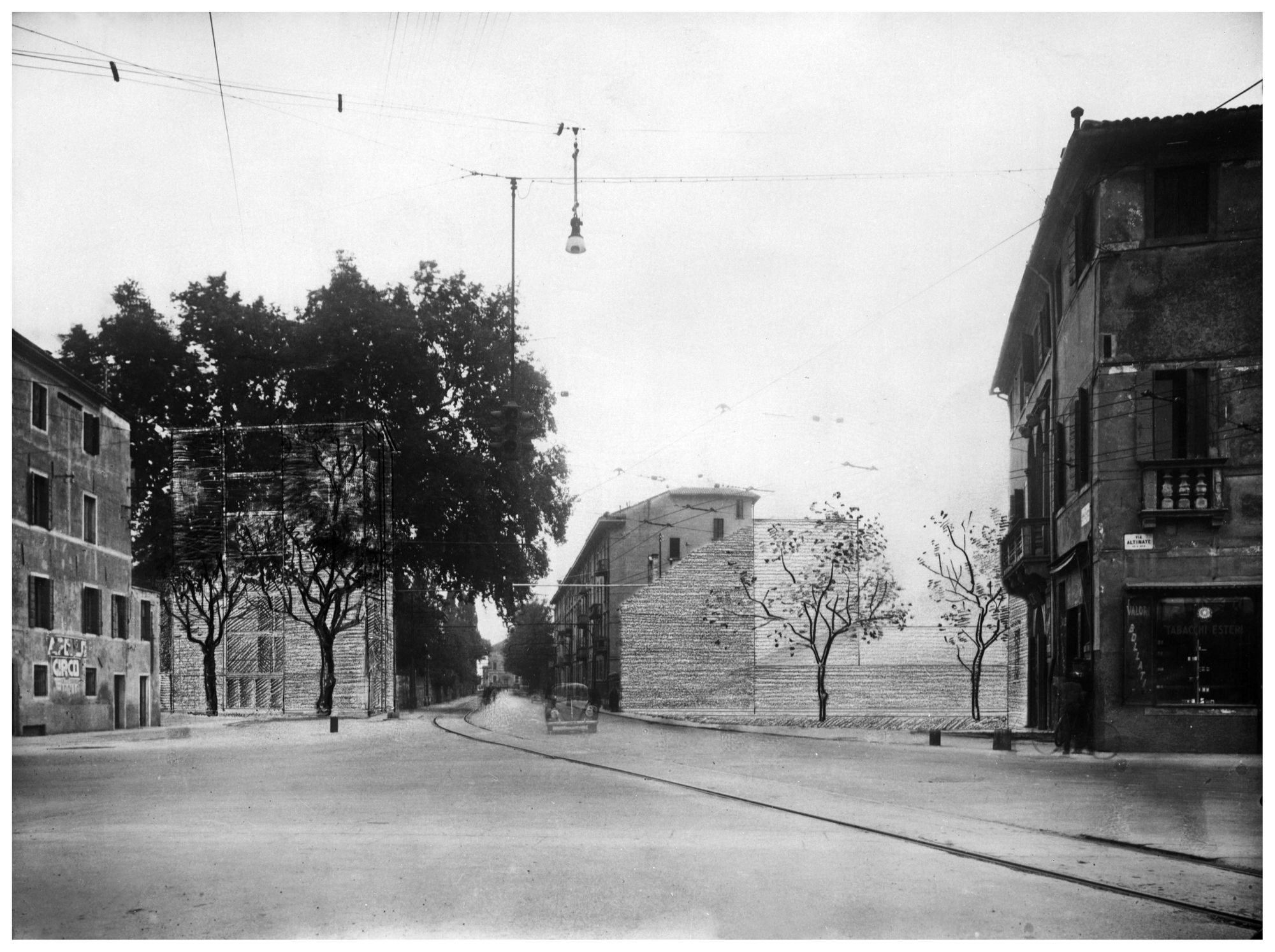 Via Altinate. Progetto di una nuova costruzione (negativo) di Gabinetto fotografico (XX)