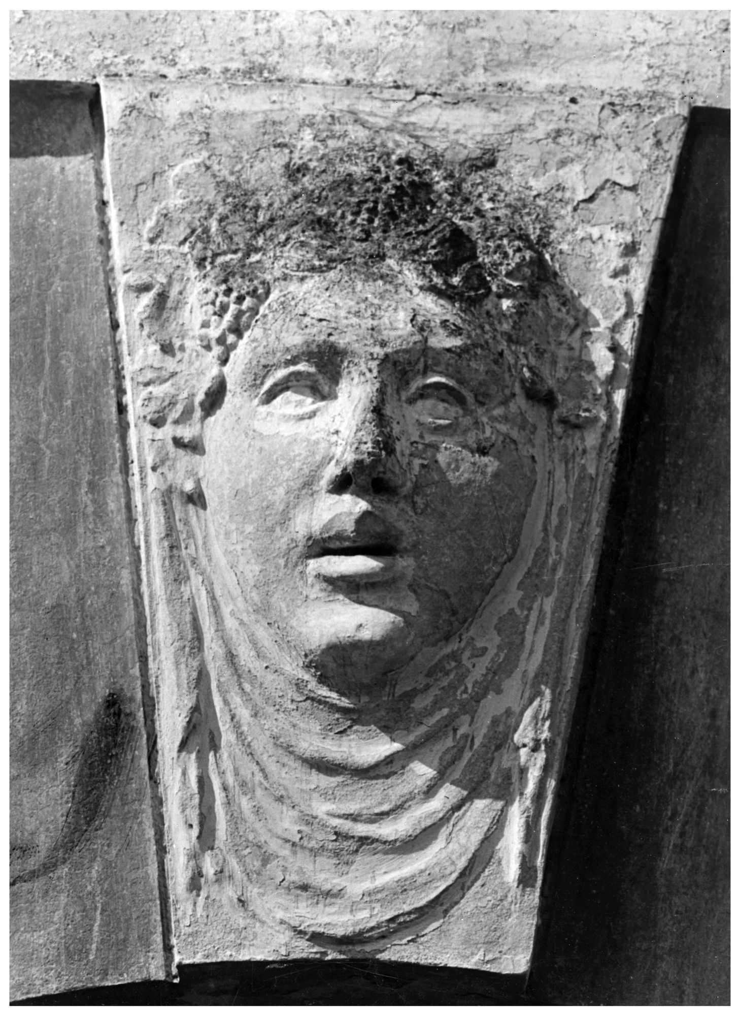 Villa Barbaro. Mascherone di chiave di volta (negativo) di Gabinetto fotografico (XX)