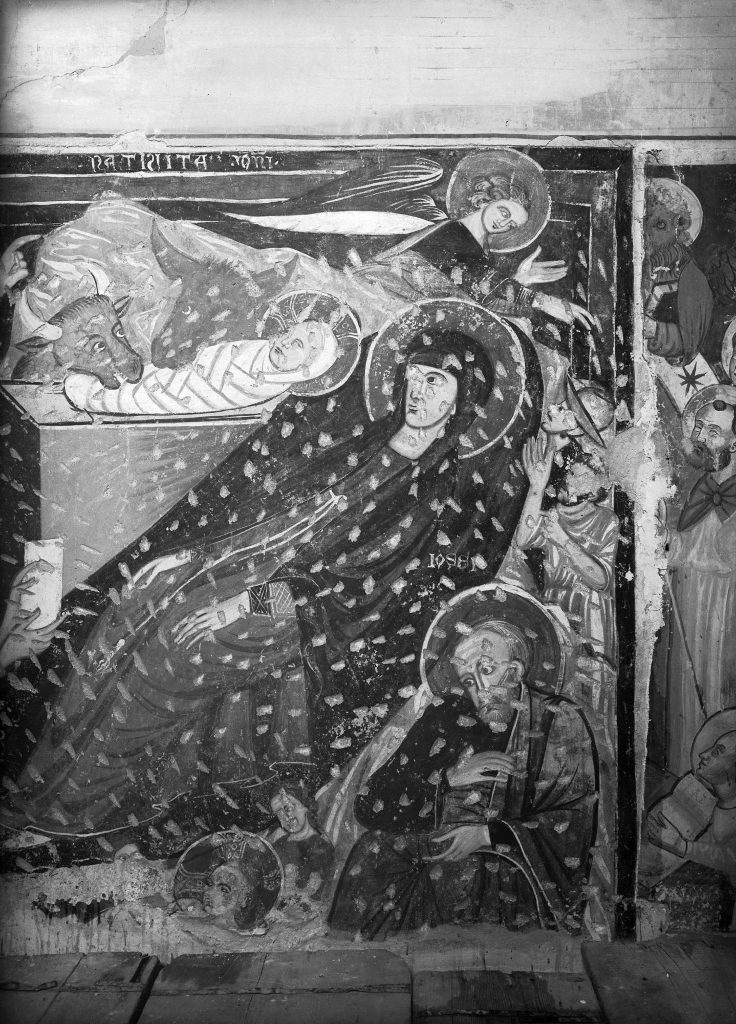Chiesa. Particolare affresco con Natività dopo il restauro (negativo) di Gabinetto fotografico (XX)
