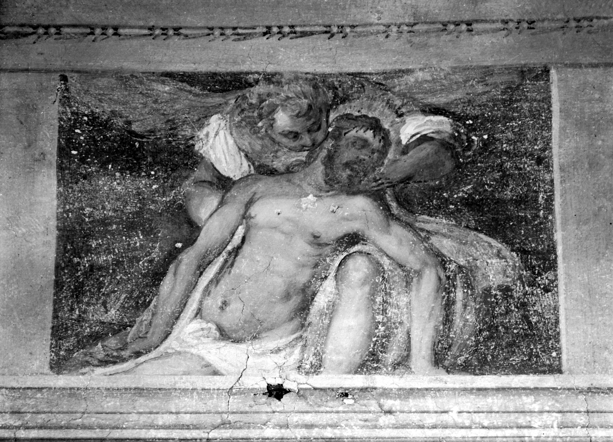 Affresco con La Pietà. Pittore veneto del '500 (negativo) di Gabinetto fotografico (XX)