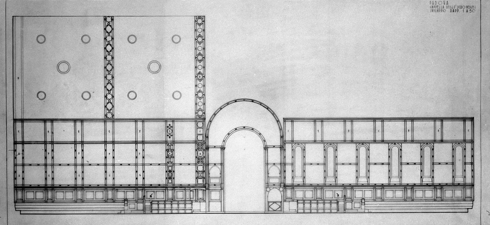 Cappella degli Scrovegni. Esterno- Disegno (negativo) di Gabinetto fotografico (XX)