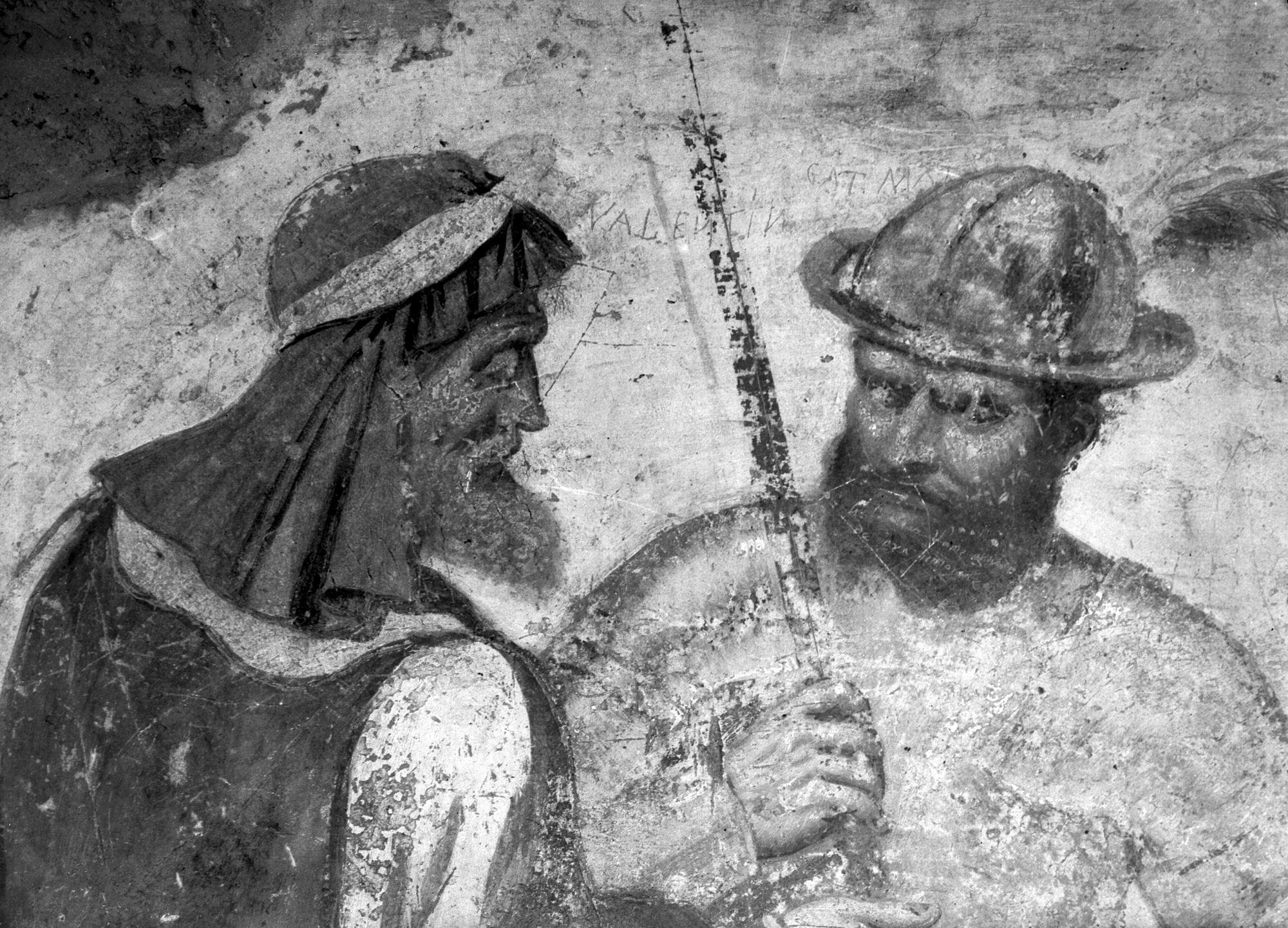 Chiesa San Simon. Particolare affresco (negativo) di Gabinetto fotografico (XX)