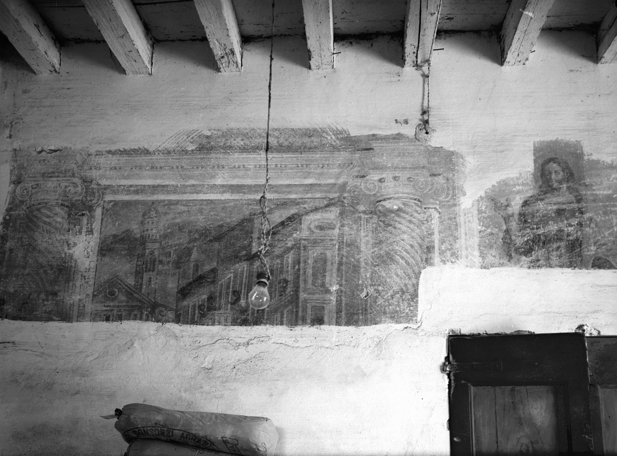 Villa Morchio. Particolare di afresco (negativo) di Gabinetto fotografico (XX)