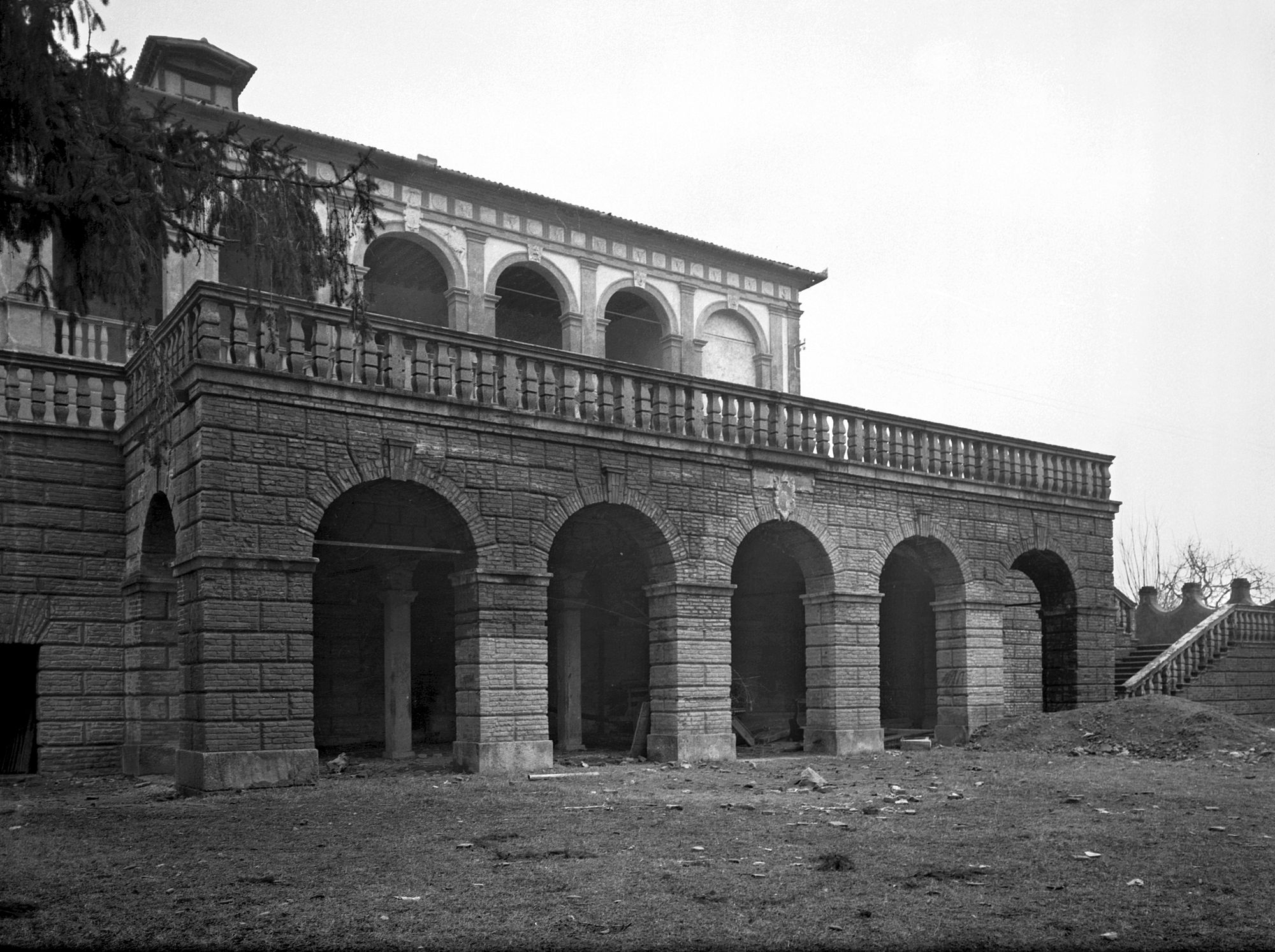 Villa del Vescovo. Particolare della facciata (negativo) di Gabinetto fotografico (XX)