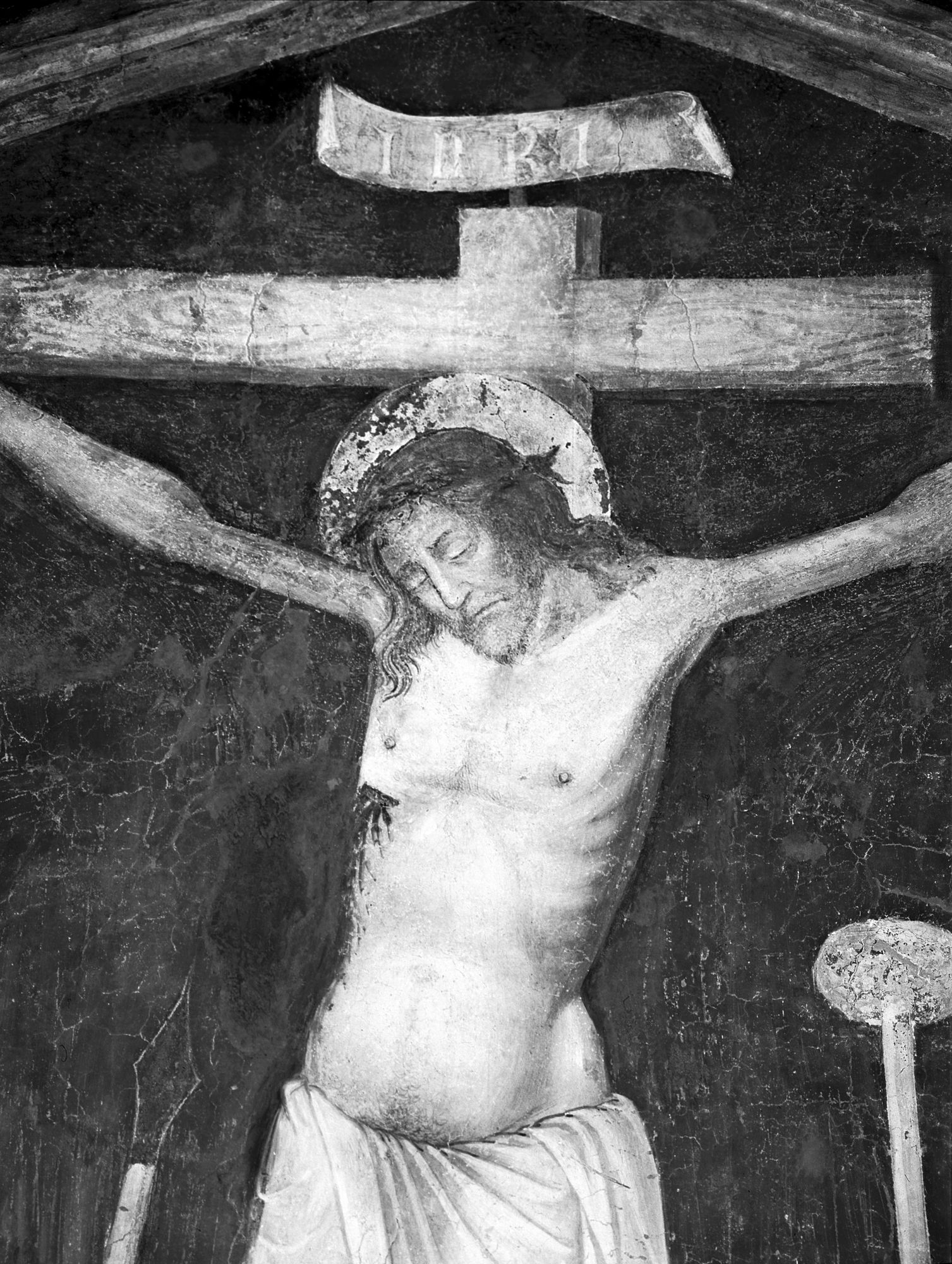 Ospitale. Chiesetta di San Lorenzo. Particolare (negativo) di Gabinetto fotografico (XX)