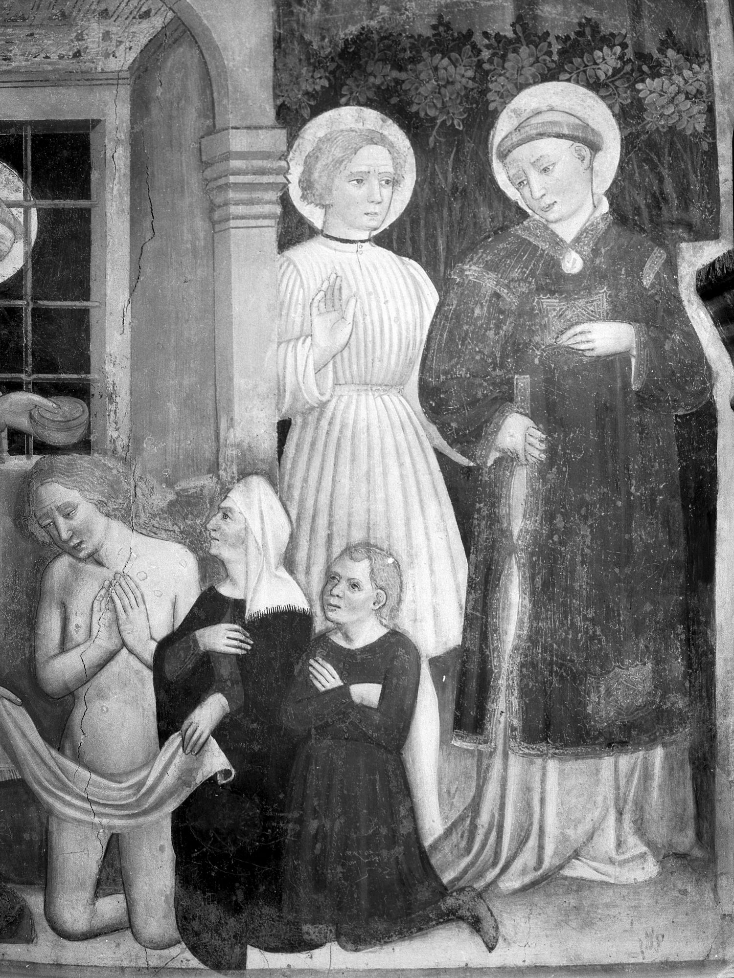 Ospitale. Chiesetta di San Lorenzo. Particolare (negativo) di Gabinetto fotografico (XX)