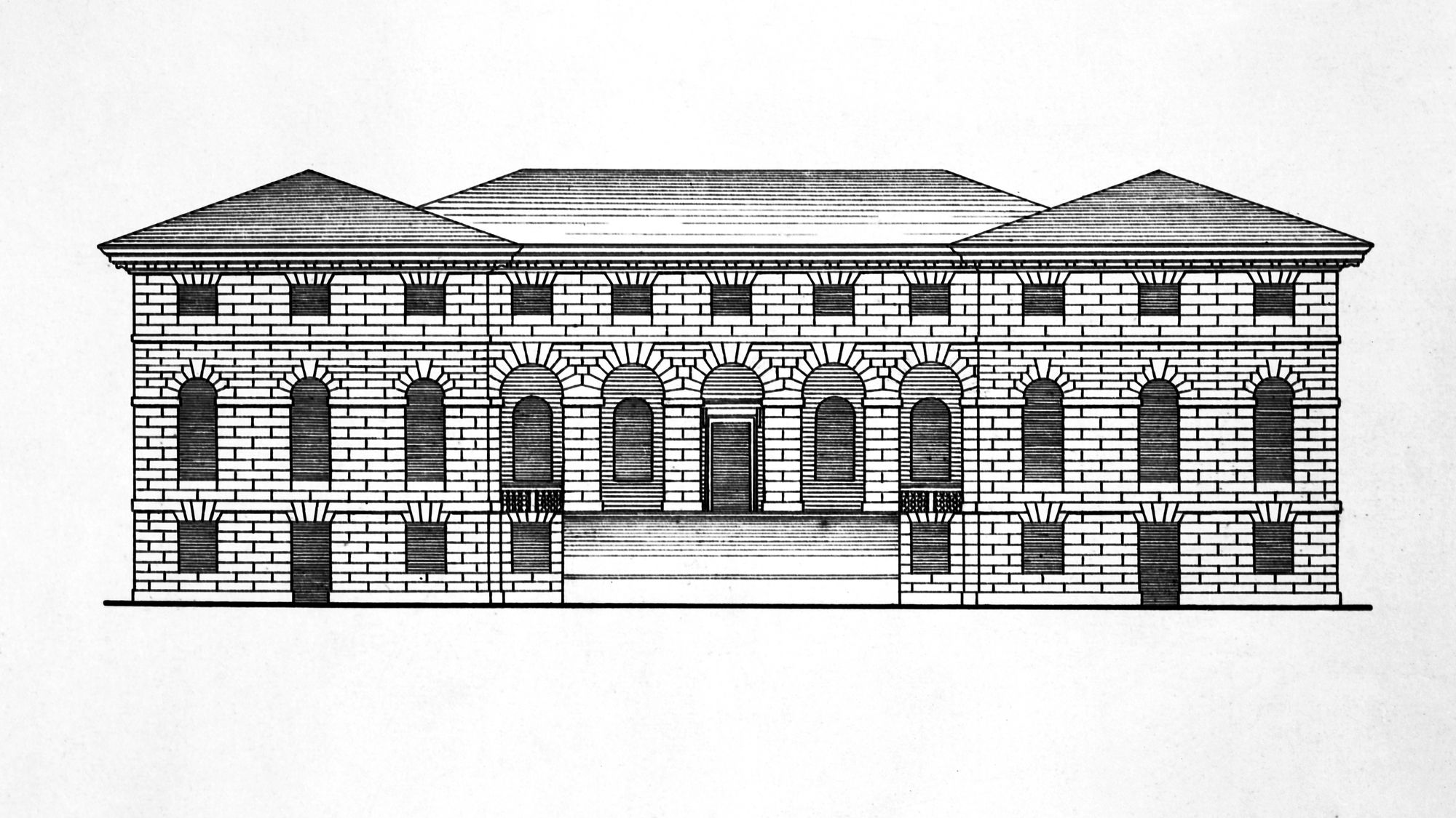 Villa Soranza. Prospetto (negativo) di Gabinetto fotografico (XX)