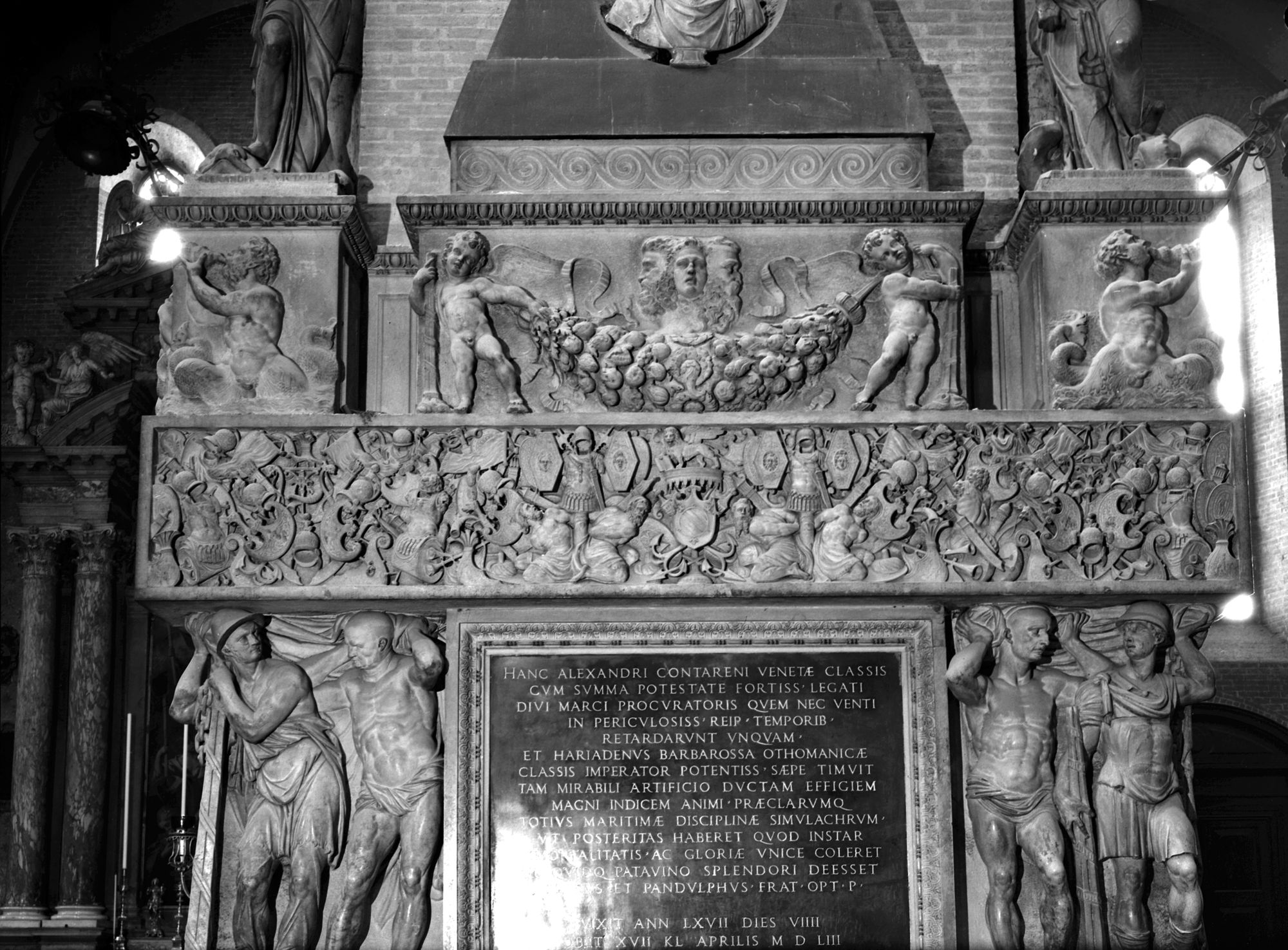 Chiesa del Santo. Monumento Contarini. Particolare (negativo) di Gabinetto fotografico (XX)