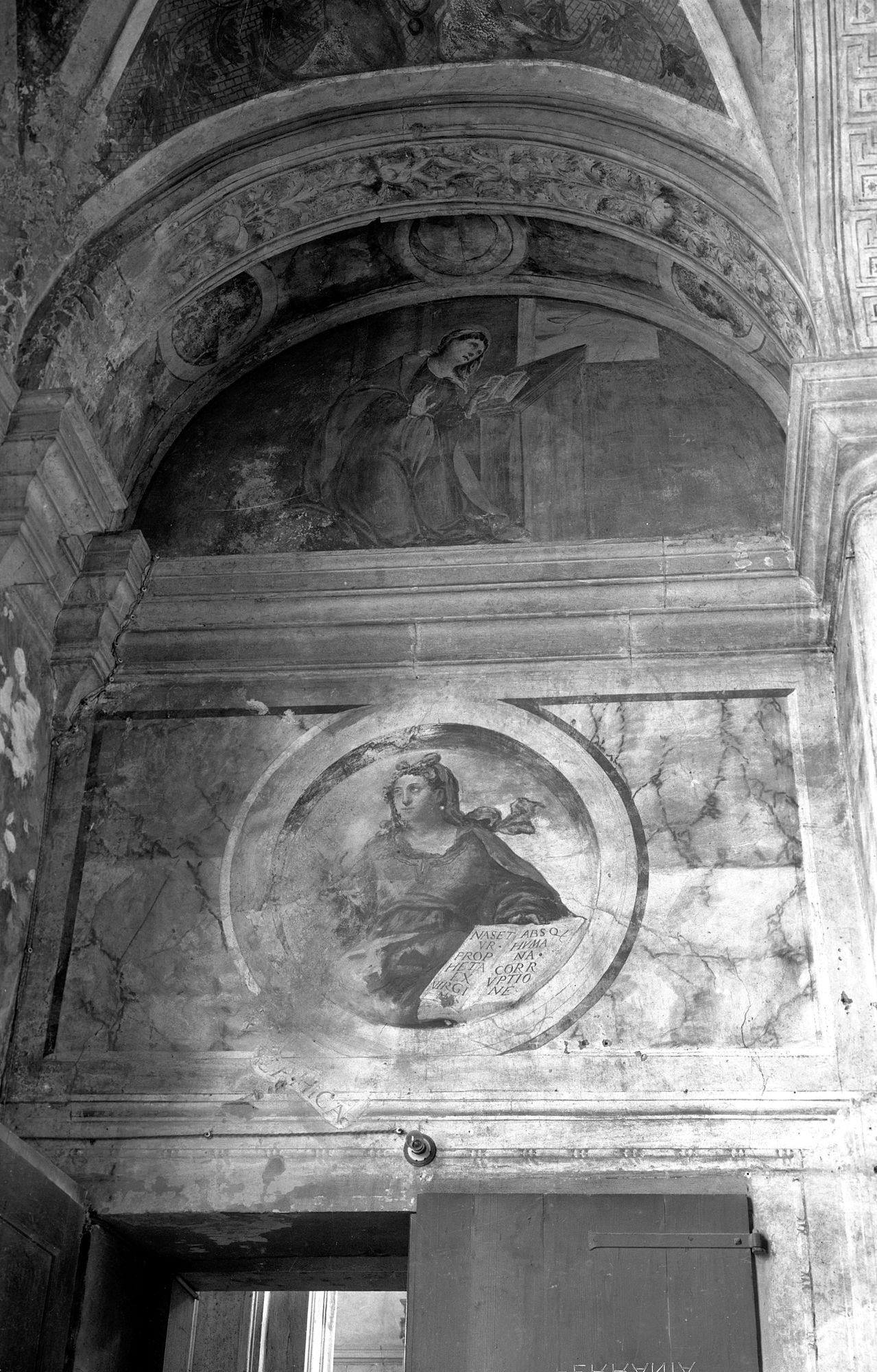 Chiesa Santa Maria Maggiore. L.Fiumicelli. L' Annunziata e Sibilla (negativo) di Gabinetto fotografico (XX)