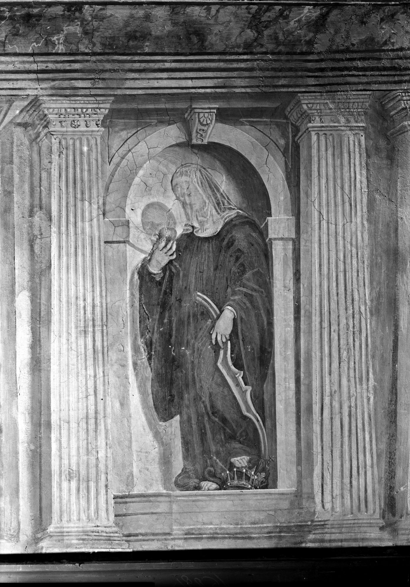 Monastero. Particolare dgli affreschi nella stanza del R. P. Abate (negativo) di Gabinetto fotografico (XX)