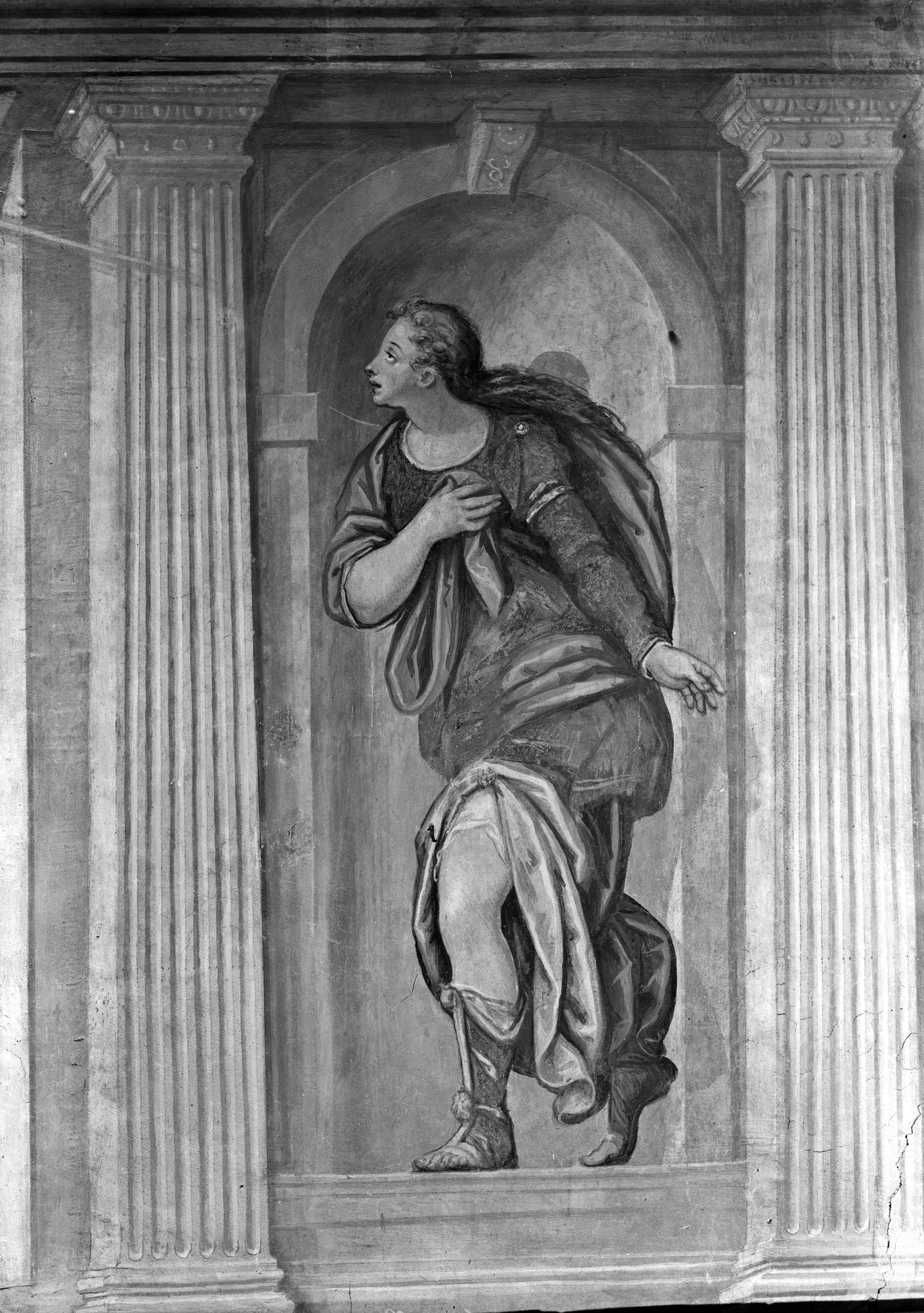 Monastero. Stanza del R. P. Abate. Particolare degli affreschi (negativo) di Gabinetto fotografico (XX)