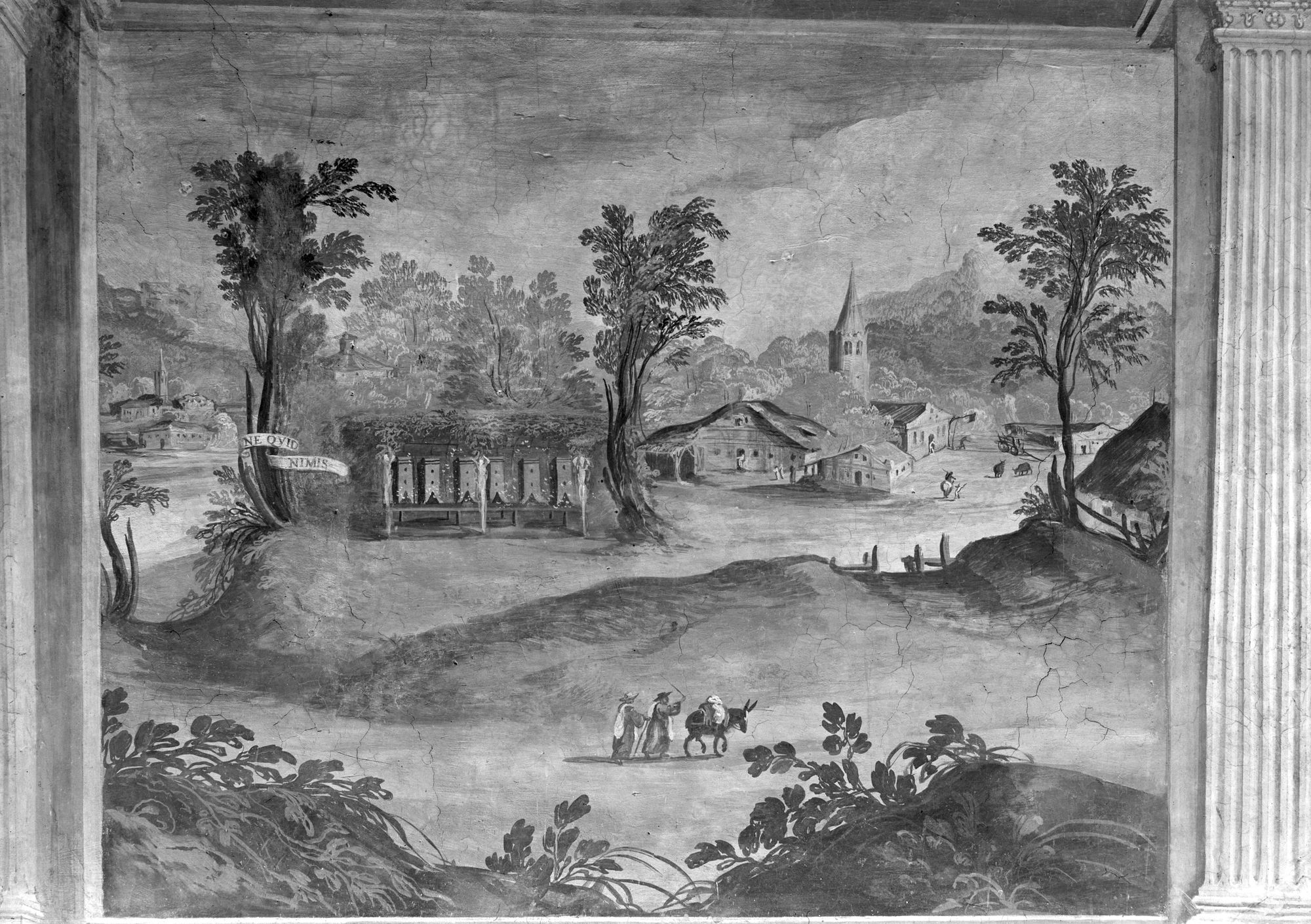 Monastero. Stanza del R. P. Abate. Particolare degli affreschi (negativo) di Gabinetto fotografico (XX)