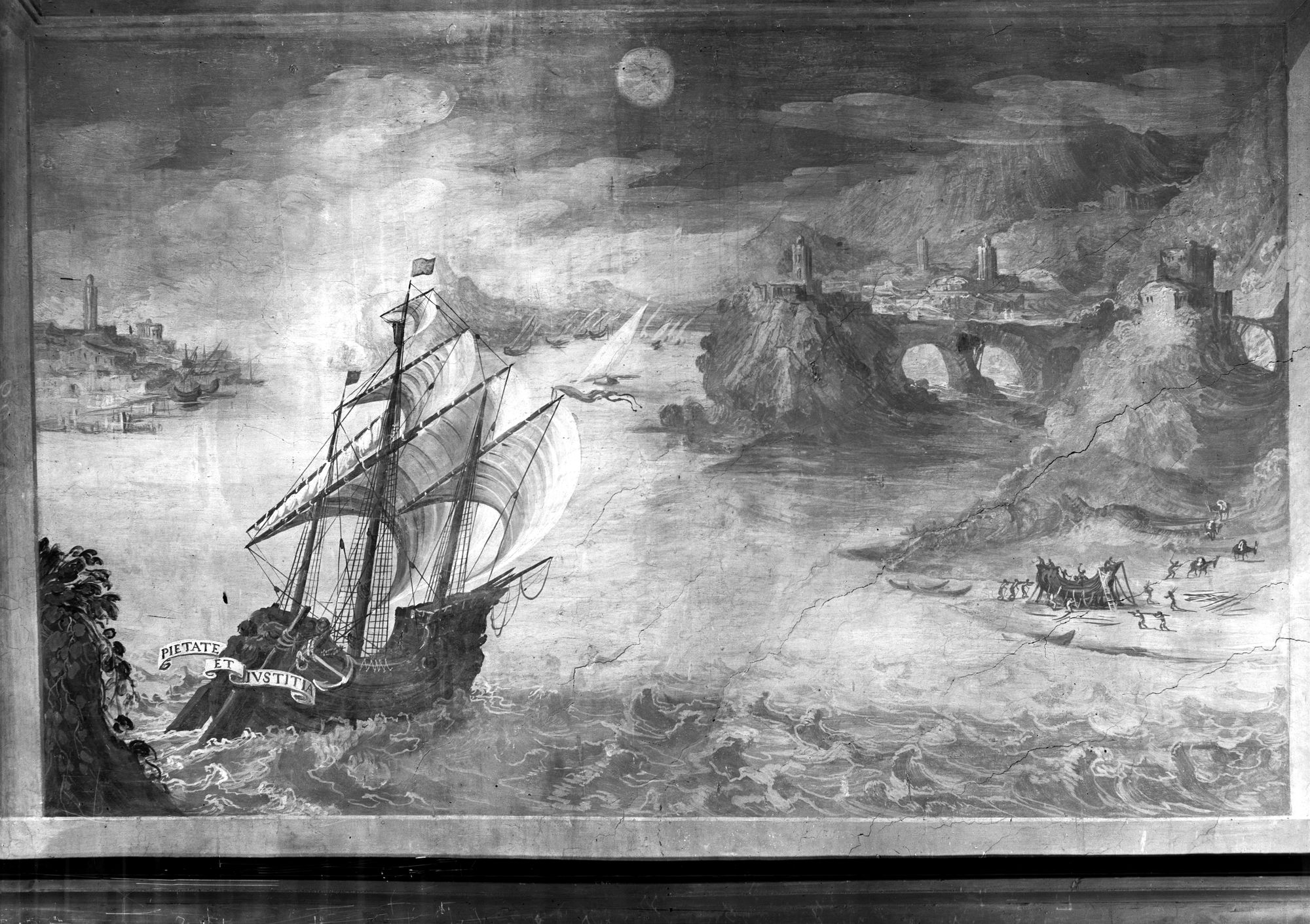 Monastero. Stanza del R. P. Abate. Particolare degli affreschi (negativo) di Gabinetto fotografico (XX)