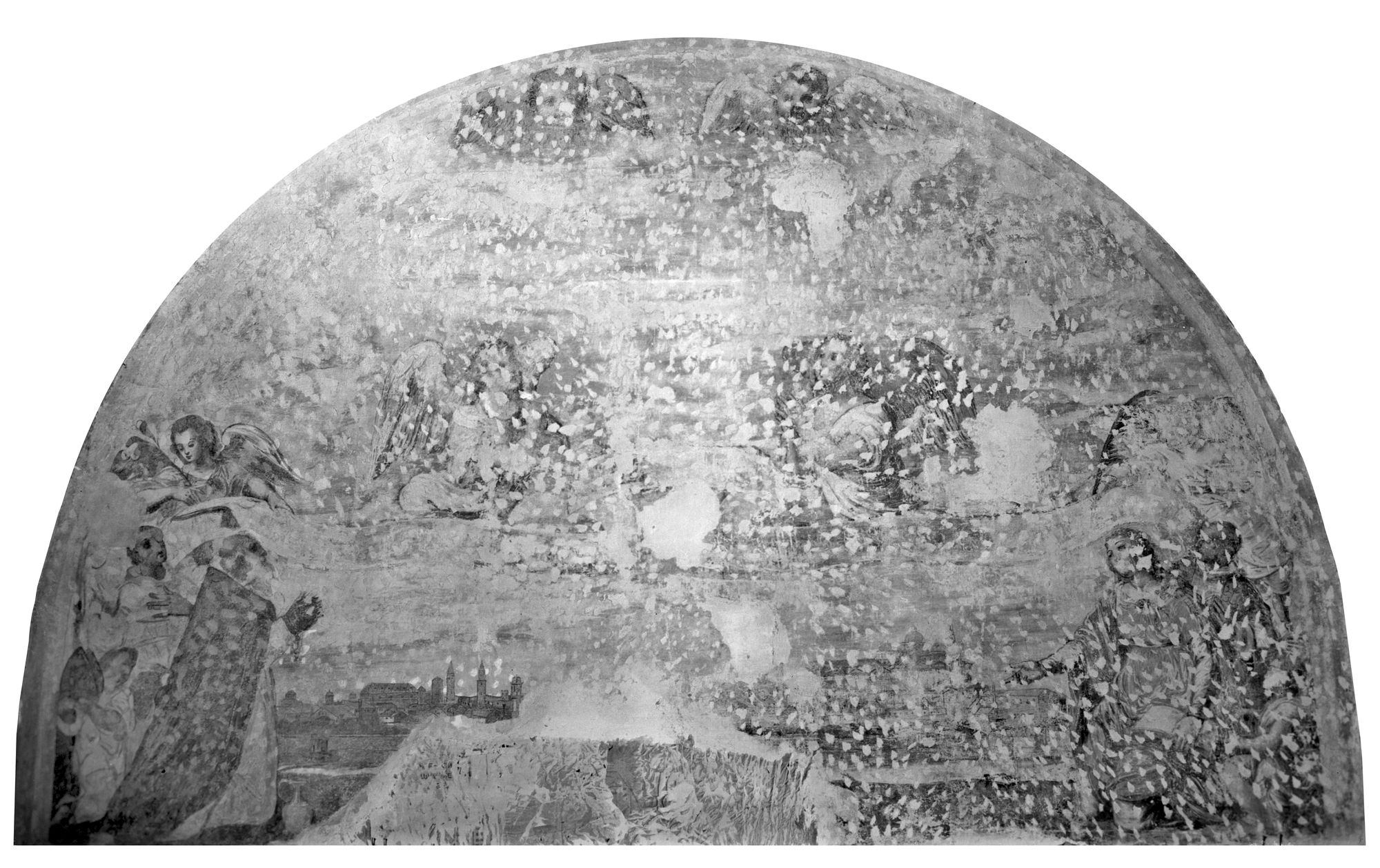 Convento Santa Giustina. Cappella San Prosdocimo. Affresco prima dei lavori (negativo) di Gabinetto fotografico (XX)