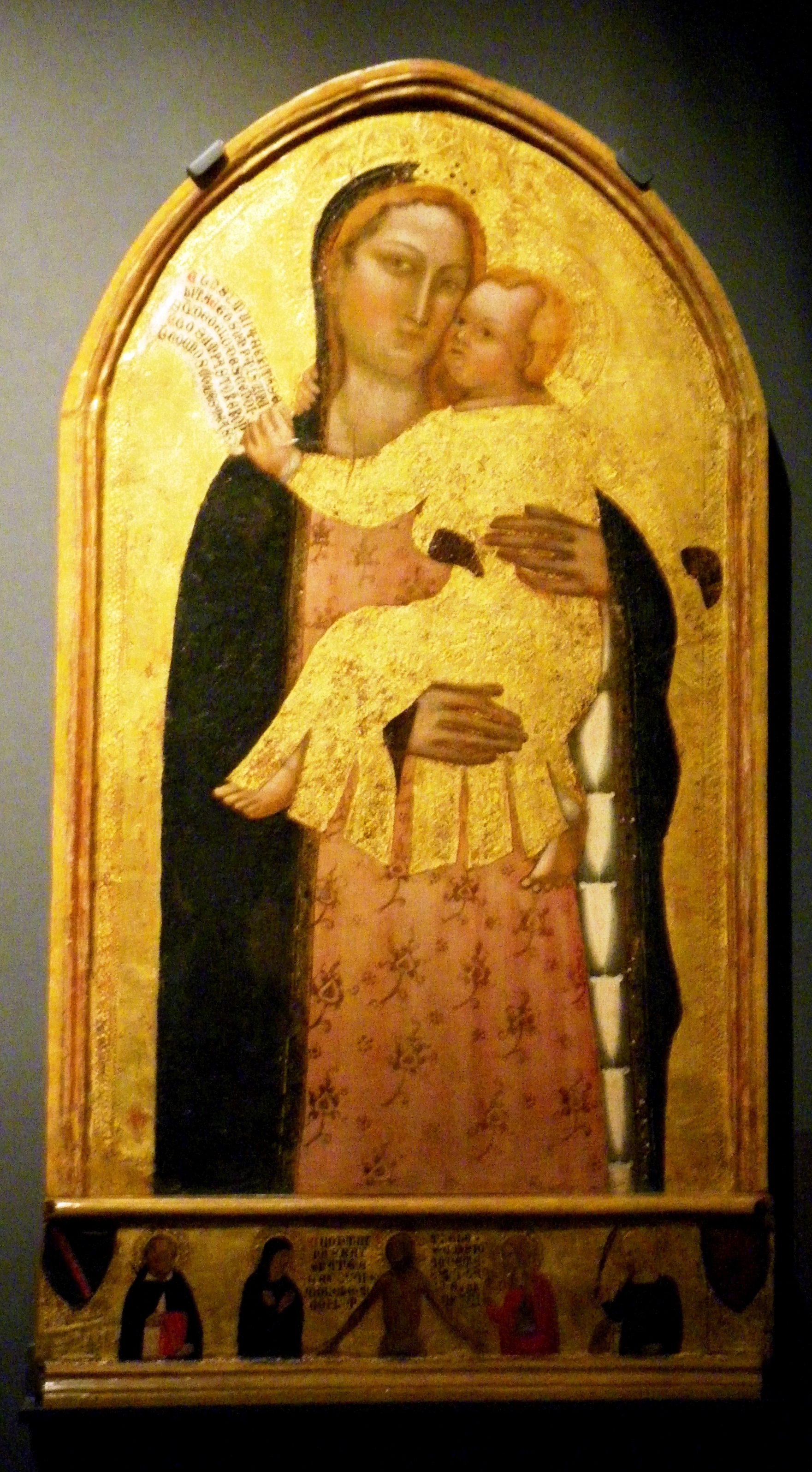 Madonna con Bambino/ Cristo in pietà fra San Domenico, la Madonna, Santa Maria Maddalena e Santa Caterina d'Alessandria (dipinto) di Jacopo di Cione detto Jacopo Orcagna (attribuito) (sec. XIV)