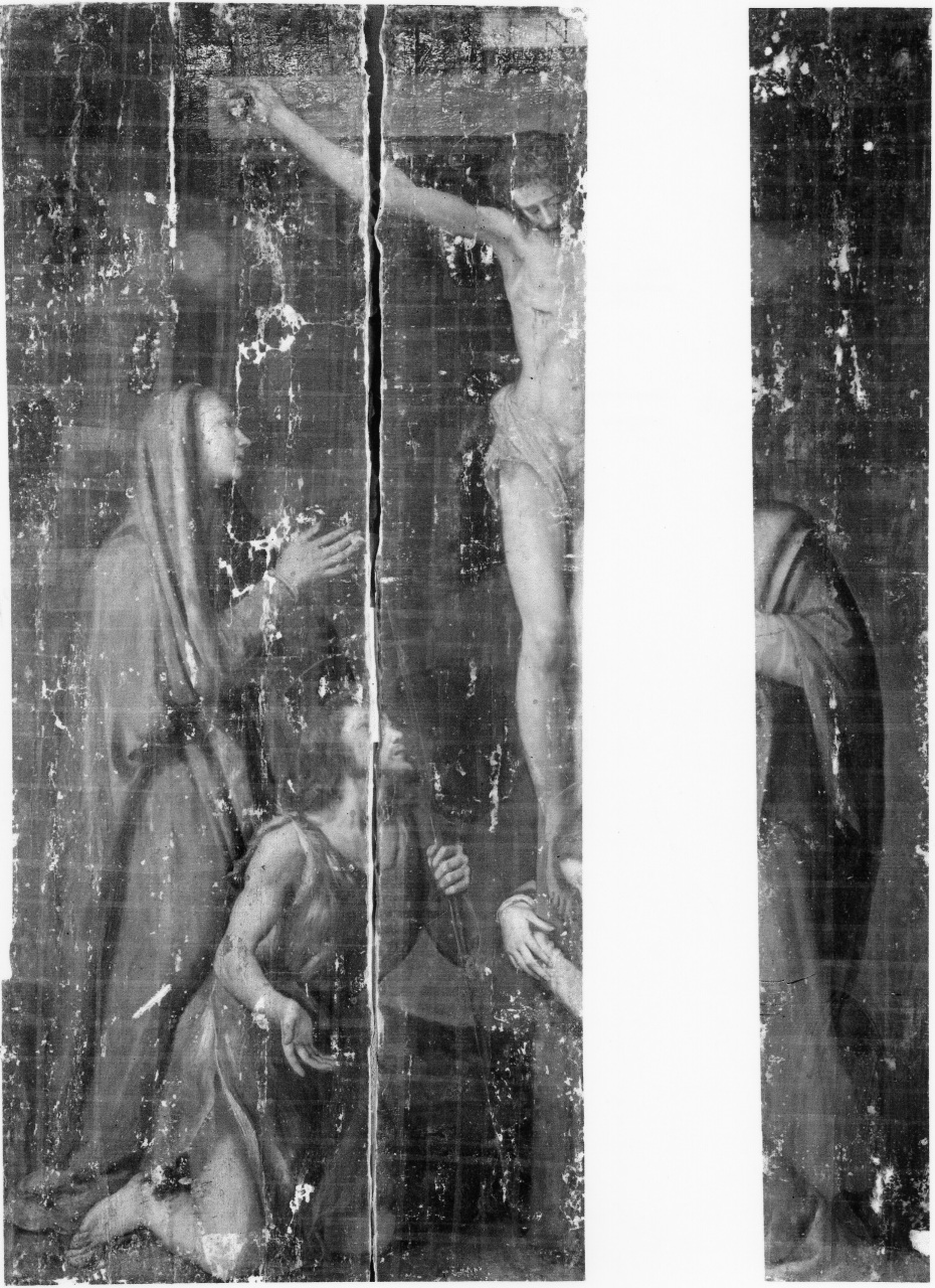 Cristo Crocifisso con Maria Vergine, Santa Maria Maddalena, San Giovanni Battista e San Giovanni Evangelista (dipinto) di Santi di Tito (sec. XVI)