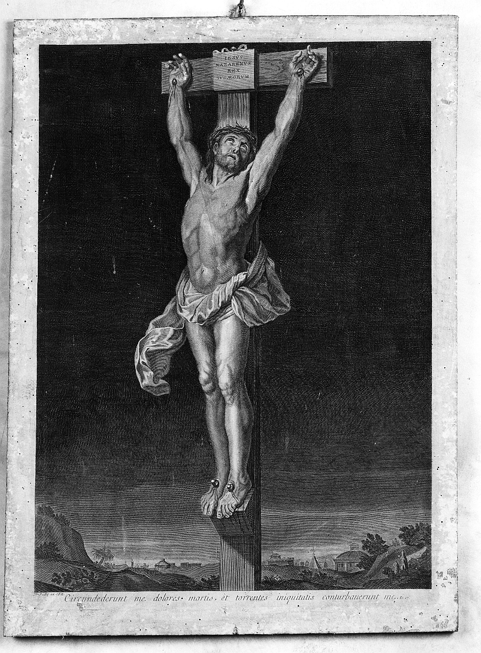 Cristo crocifisso (stampa) di Poilly Francois De (sec. XVII)