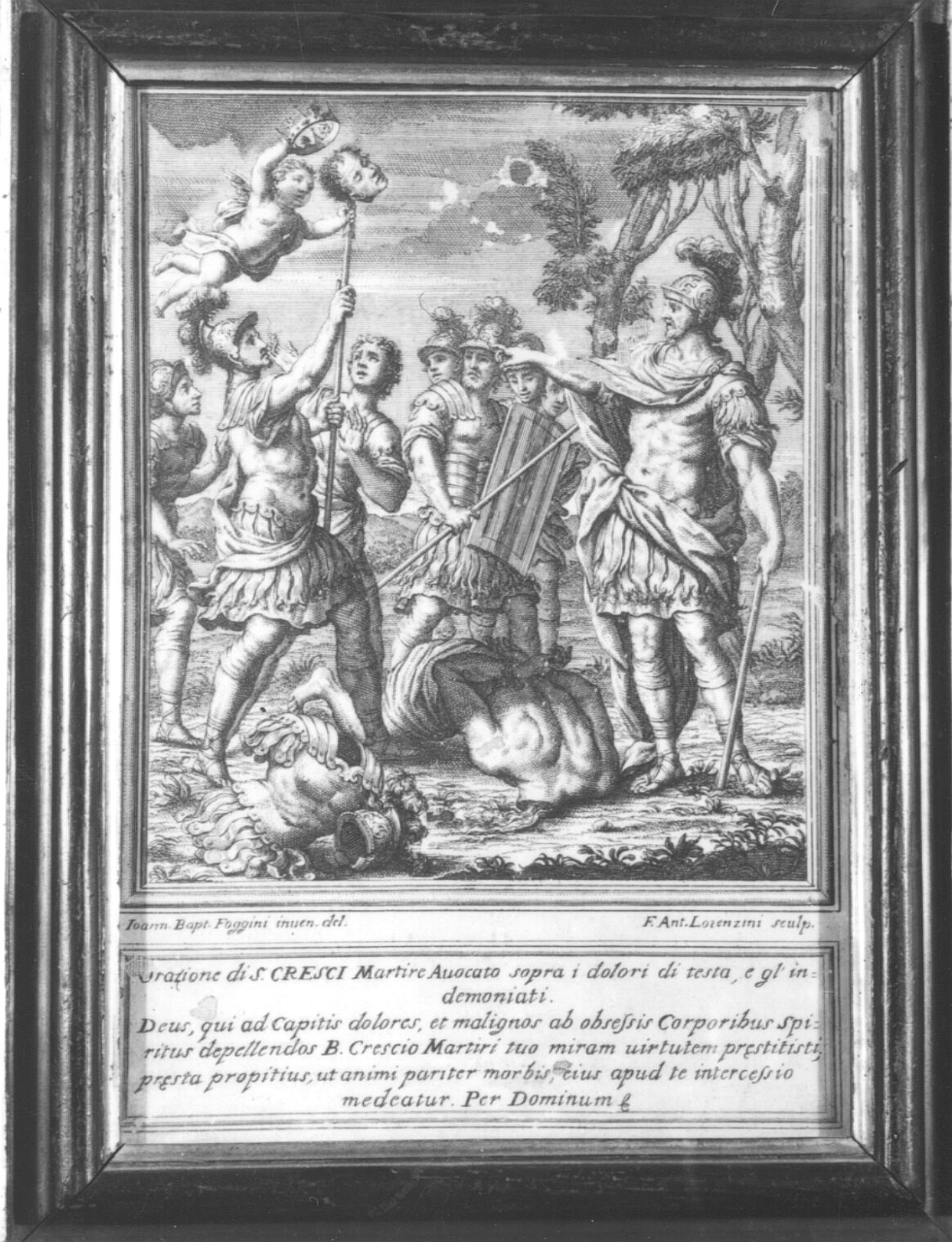 martirio di San Crescenzo (stampa) di Lorenzini Giovanni Antonio, Foggini Giovanni Battista (fine/ inizio secc. XVII/ XVIII)