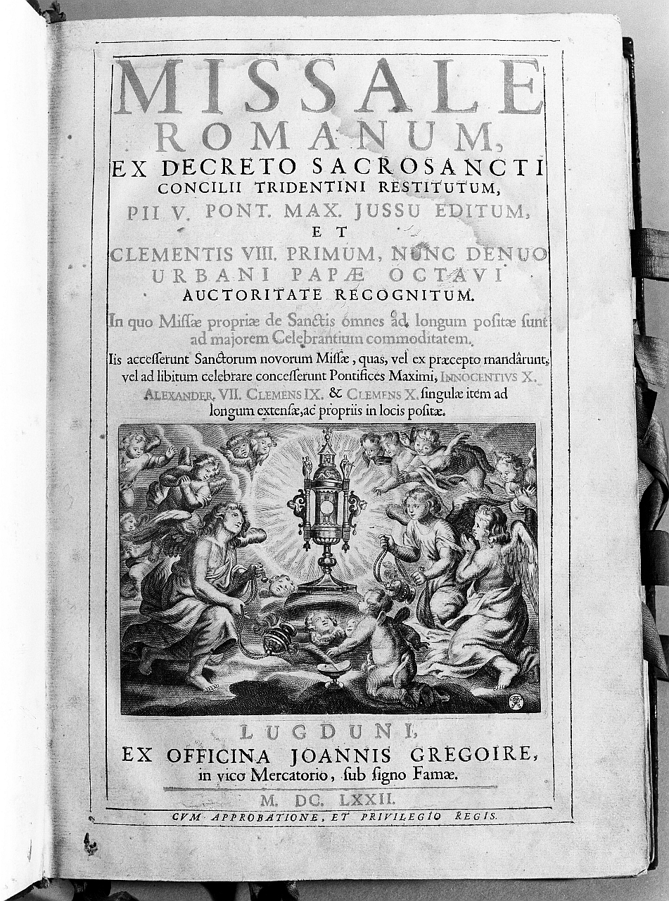 angeli adoranti il calice eucaristico (stampa) - ambito francese (sec. XVII)