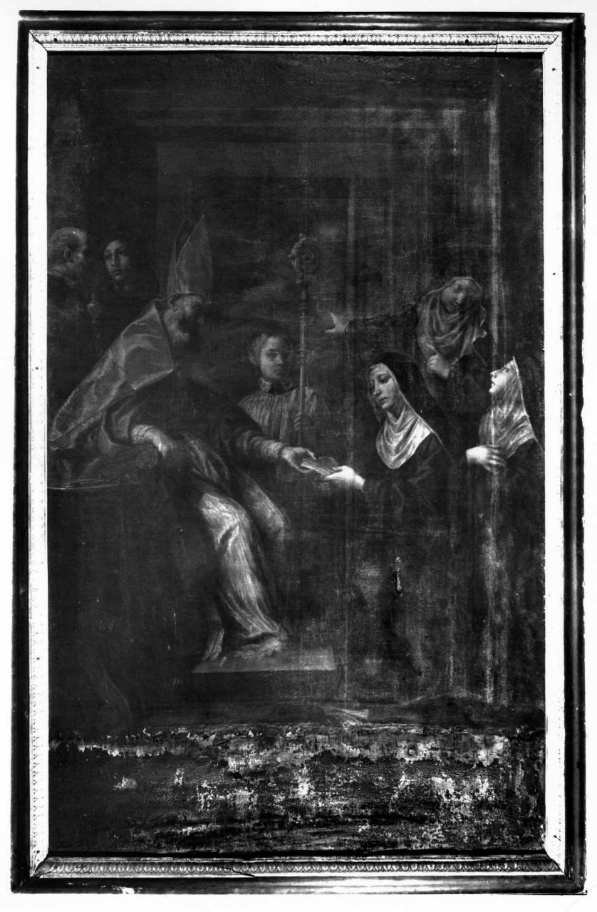 Beata Berta riceve l'obbedienza dal Generale dell'Ordine Vallombrosano (dipinto) di Dandini Vincenzo (sec. XVII)
