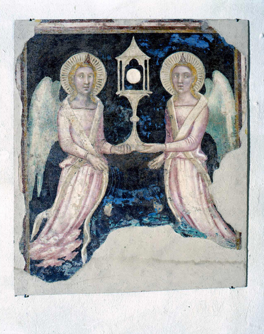 angeli reggenti l'ostensorio (dipinto) - ambito fiorentino (sec. XIV)