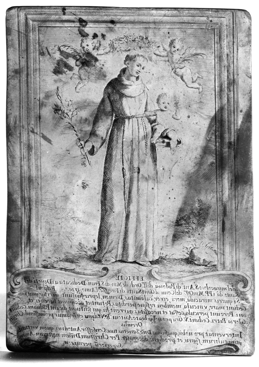 Sant'Antonio da Padova con il bambino (matrice) - ambito fiorentino (sec. XVIII)