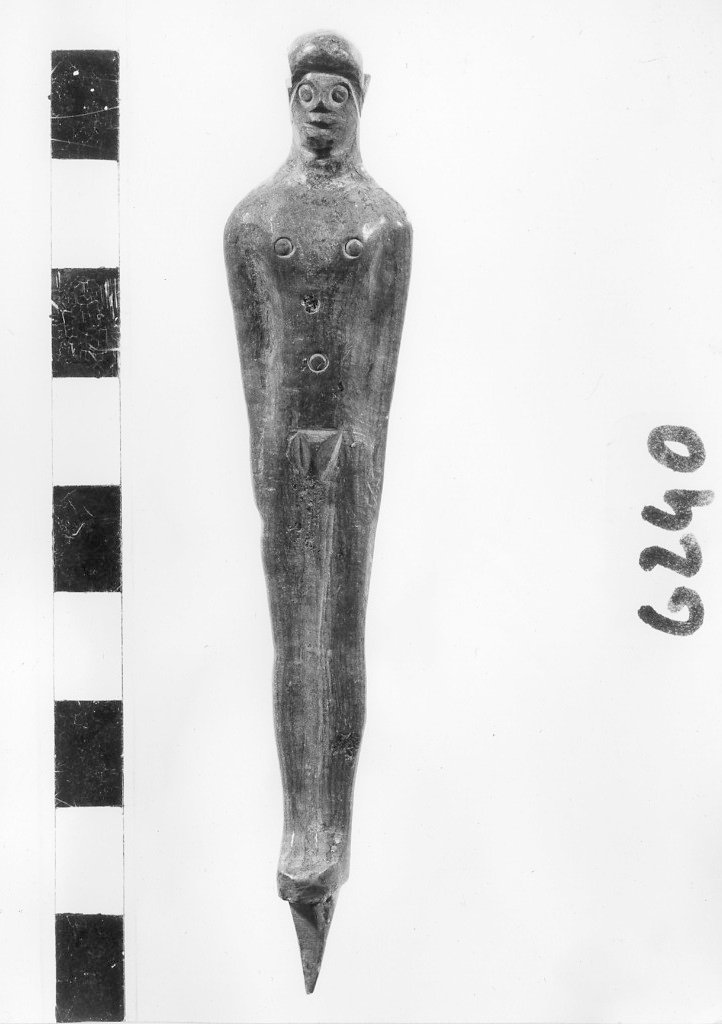 figura maschile stante (bronzetto votivo) (prima metà sec. VI a.C)