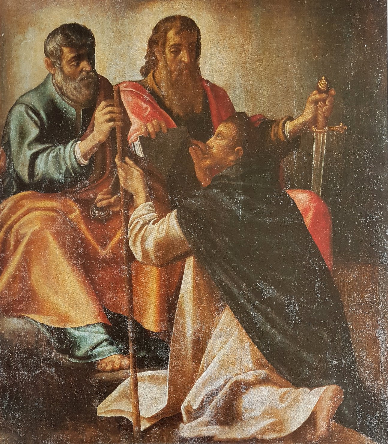 San Domenico, San Paolo e San Pietro (dipinto) di Lomi Aurelio (sec. XVII)