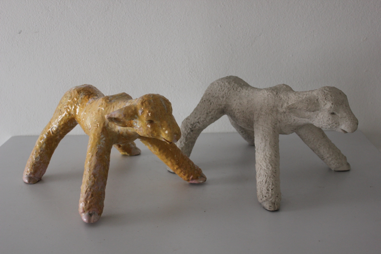 Figura di agnello (scultura, coppia) di Giuntini, Ruffo (attribuito) (secondo quarto sec. XX)