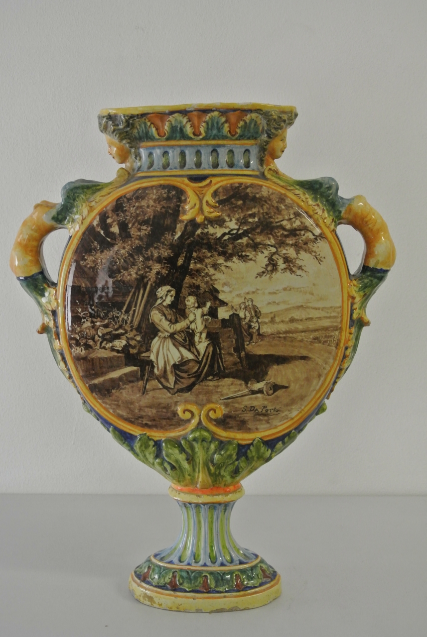 Scena campestre (vaso, opera isolata) - ambito veneto-friulano (sec. XIX/ XX)