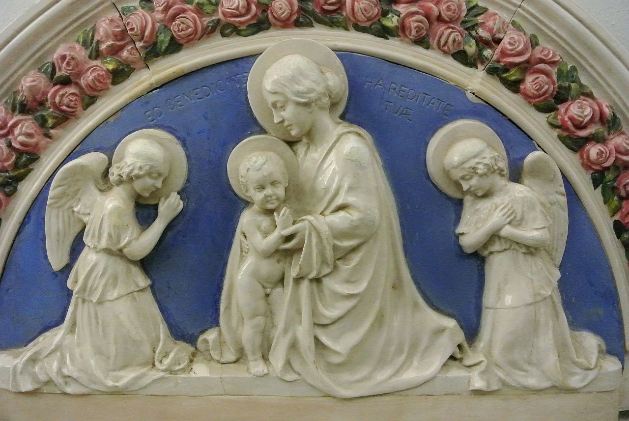 Madonna con Gesù bambino e due angeli (lunetta, opera isolata) - ambito friulano (prima metà sec. XX)