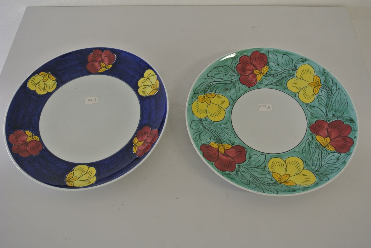 piatto circolare, coppia - ambito friulano (seconda metà sec. XX)