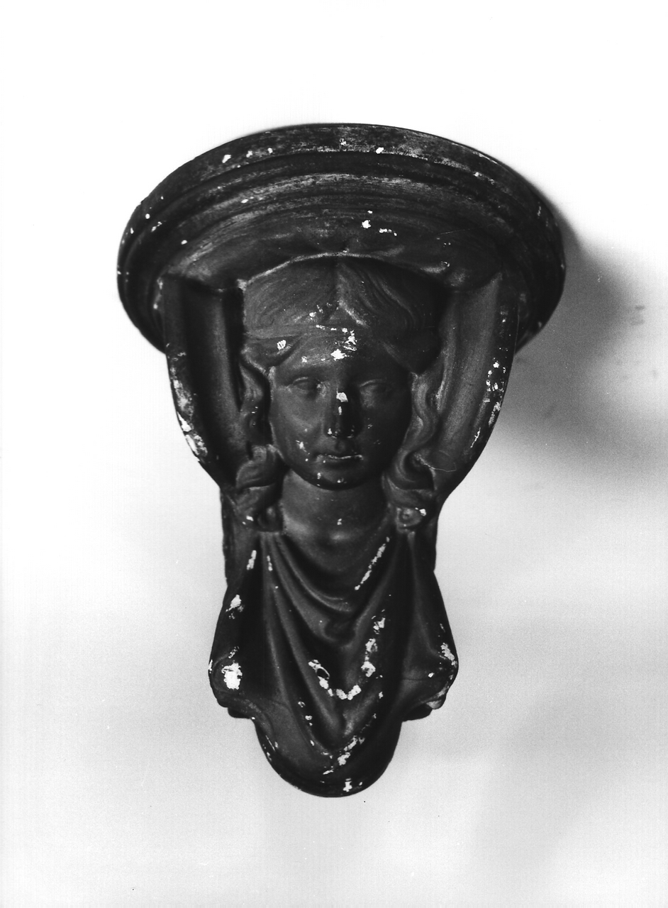 mensola con testa di donna (calco, opera isolata) - produzione coreglina (fine sec. XIX)