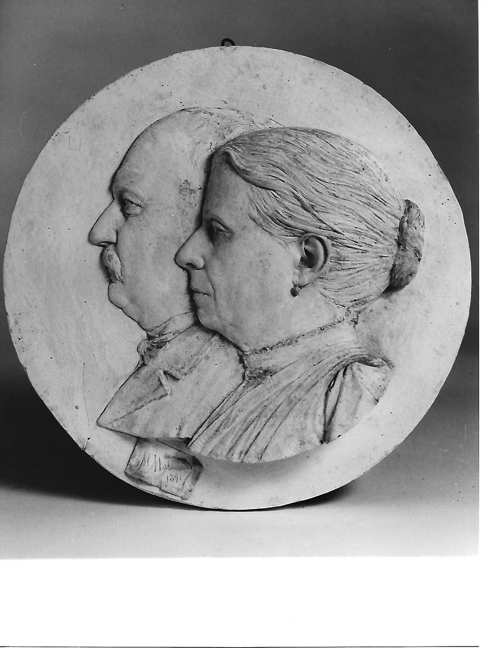 profilo di donna e di uomo (calco, opera isolata) - produzione coreglina (sec. XIX)