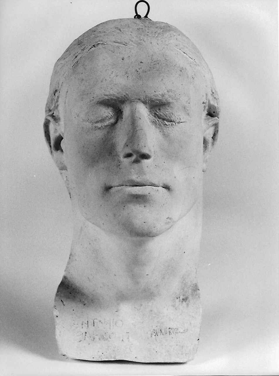 volto virile (calco, opera isolata) - produzione coreglina (secc. XIX/ XX)