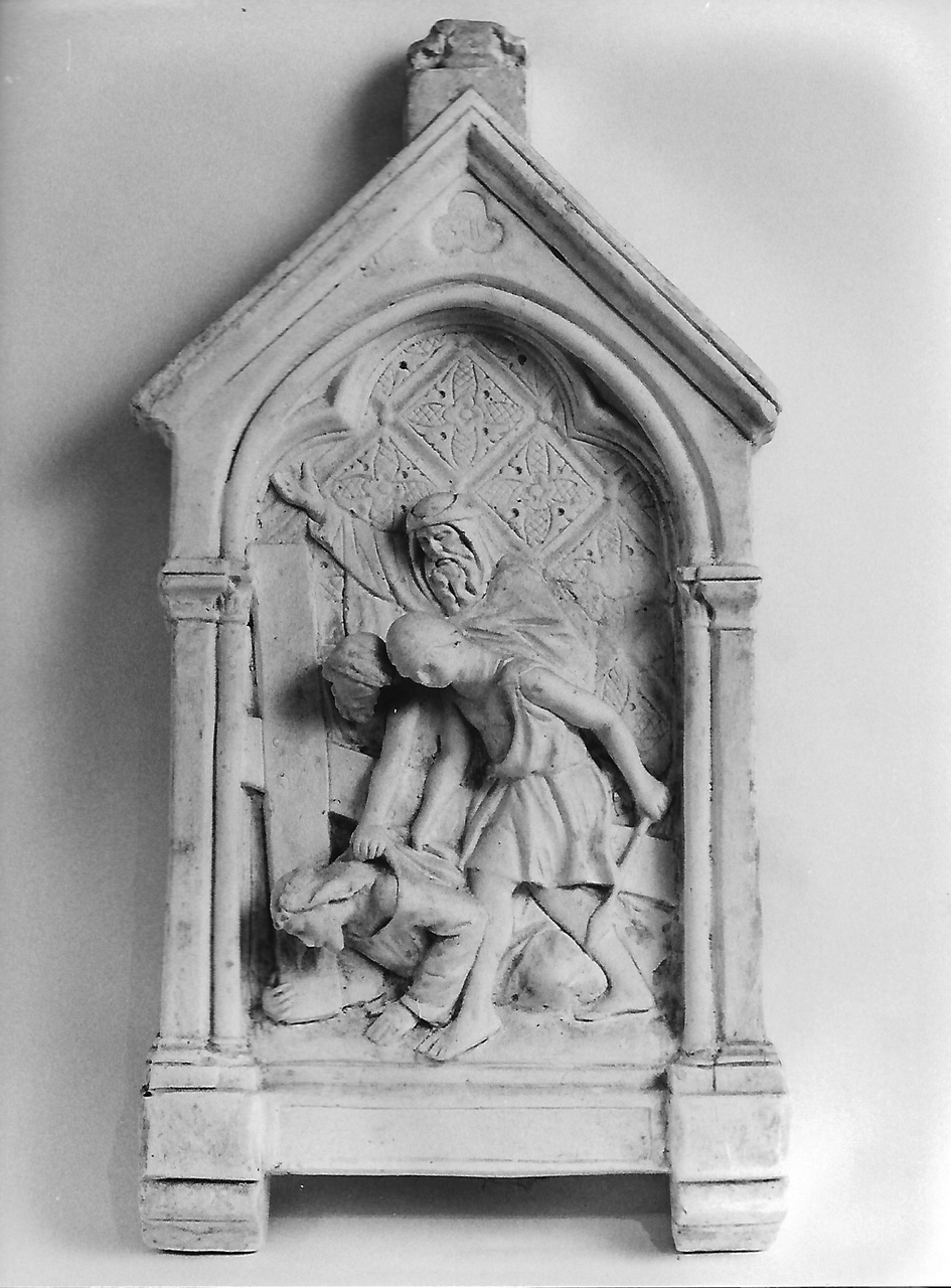 stazioni della Via Crucis (VII stazione) (calco, insieme) - produzione coreglina (secc. XIX/ XX)