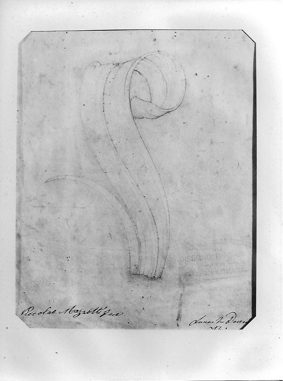 motivo decorativo vegetale (disegno, opera isolata) - produzione coreglina (sec. XIX)