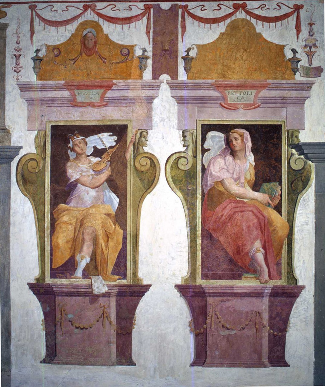 Arti Liberali: Musica (dipinto murale, complesso decorativo) di Gheri Cosimo (sec. XVI)