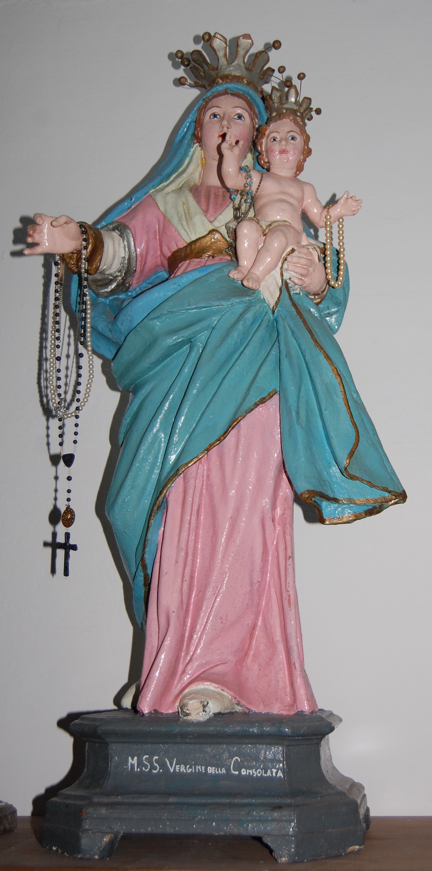 Madonna della consolazione, madonna con bambino (scultura - scultura lignea policroma)
